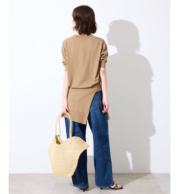 SLOBE IENA「《WEB限定/追加予約/シリーズあり》コットンキュプラハーフスリーブプルオーバー」|ニット・セーター|