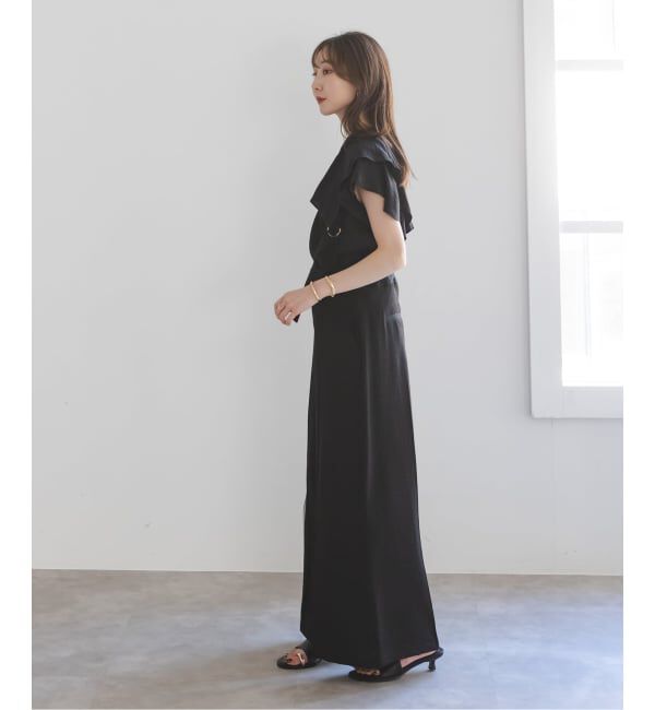 NOBLE「《WEB限定追加》【洗える】ファジーリネンスクエアケープブラウス」|シャツ・ブラウス|