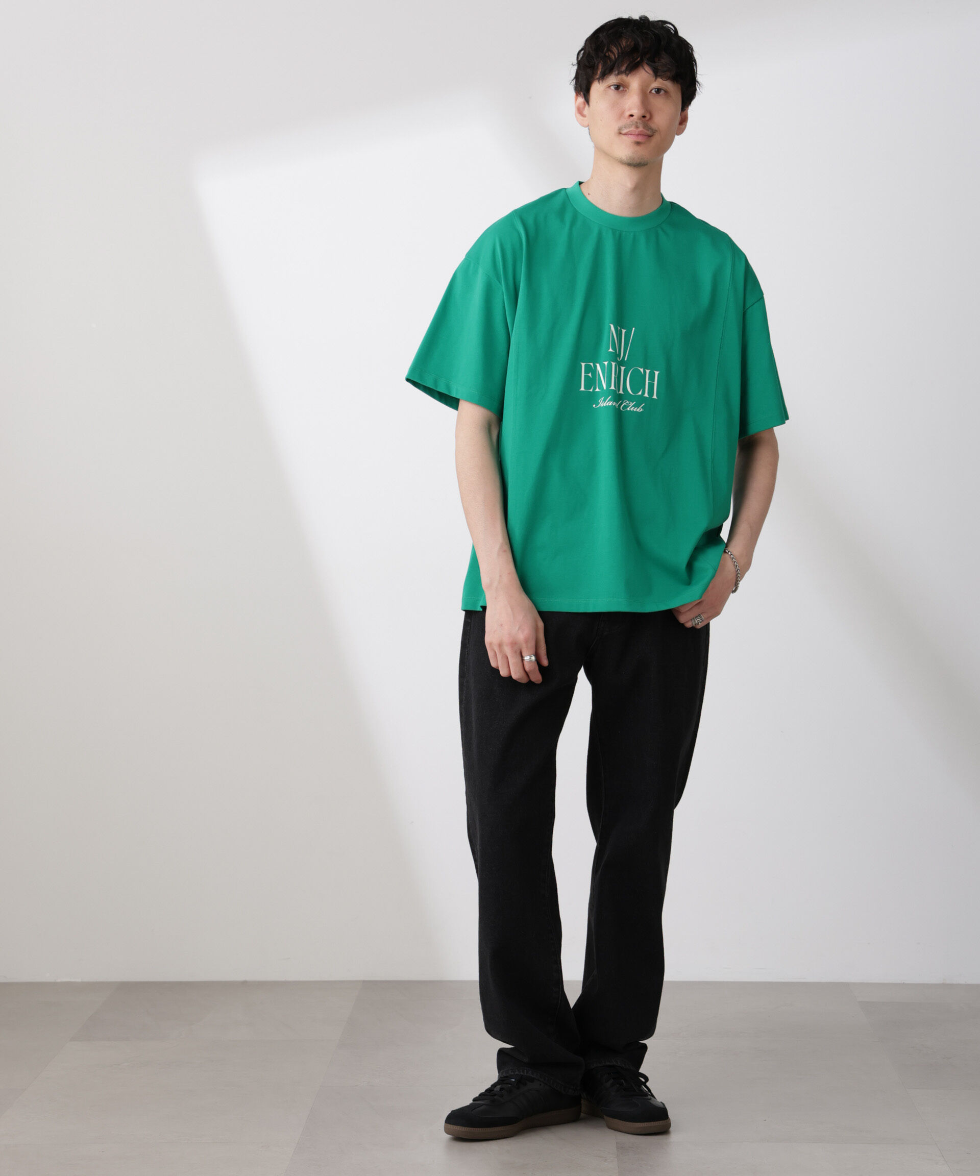 nano･universe「「NJ/CLUB」 ENRICHプリント切り替え Tシャツ」|Tシャツ・カットソー|