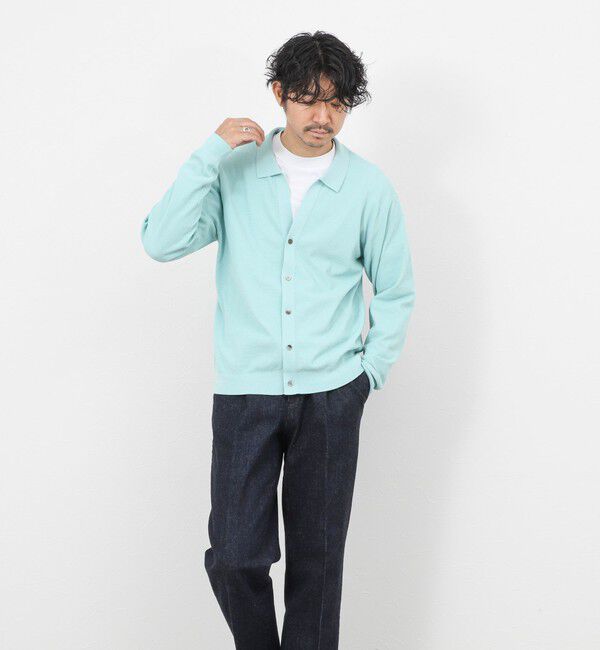 NOLLEY'S goodman「《SERIYA Cotton》吸湿カノコ襟付きカーディガン 26SS」|カーディガン|