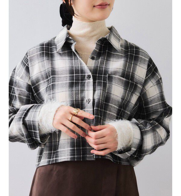 VIS「【WEB/一部店舗限定】オンブレチェックショートシャツ」|シャツ・ブラウス|