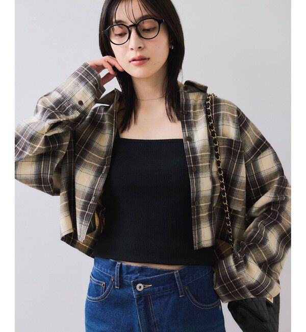 VIS「【WEB/一部店舗限定】オンブレチェックショートシャツ」|シャツ・ブラウス|