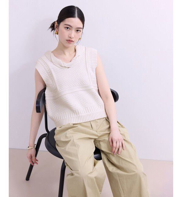 ADAM ET ROPE'「【WEB限定】ミックスパターンニットベスト」|ベスト・ジレ|