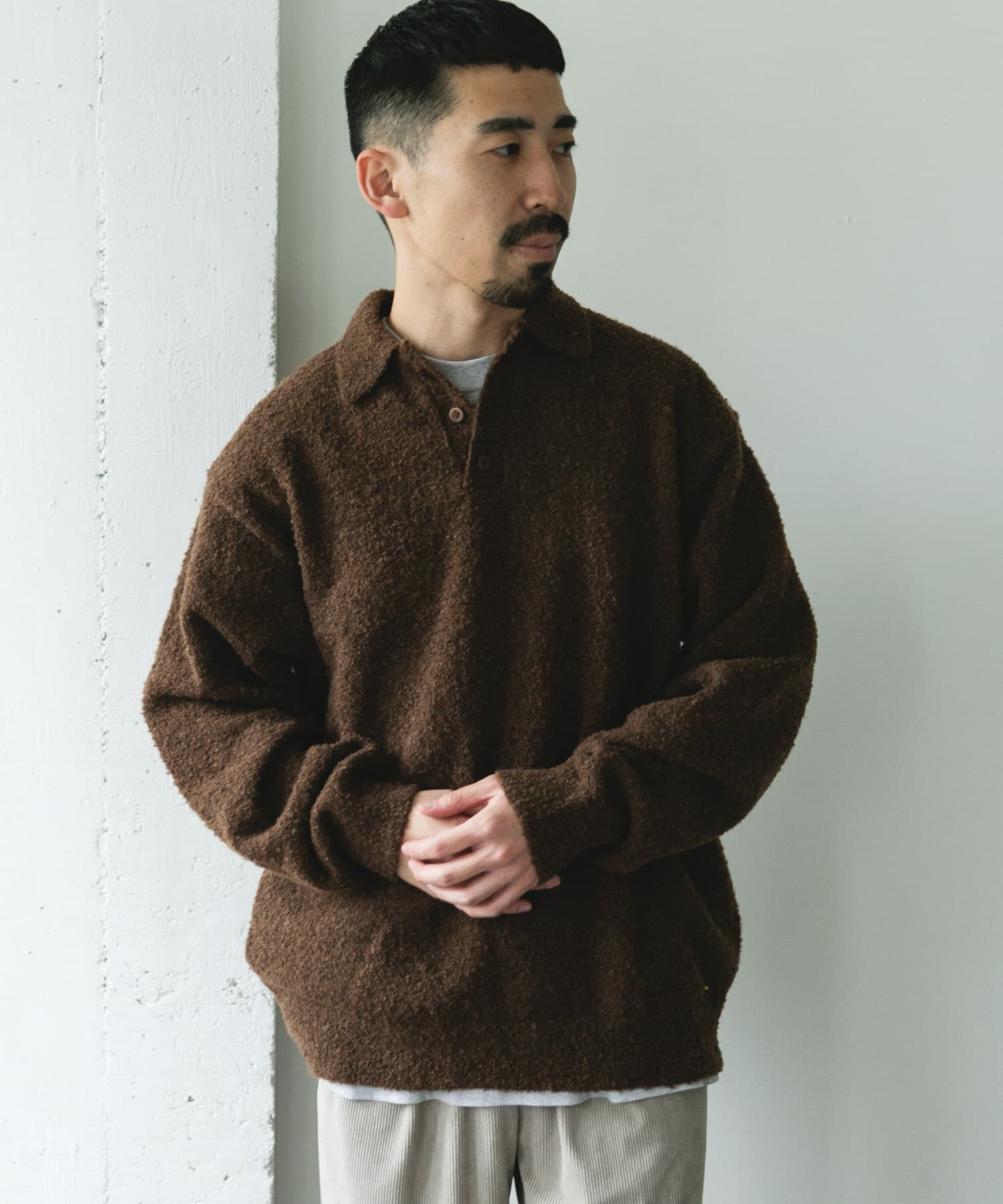 URBAN RESEARCH DOORS「ブークレ ニットポロシャツ」|ニット・セーター|