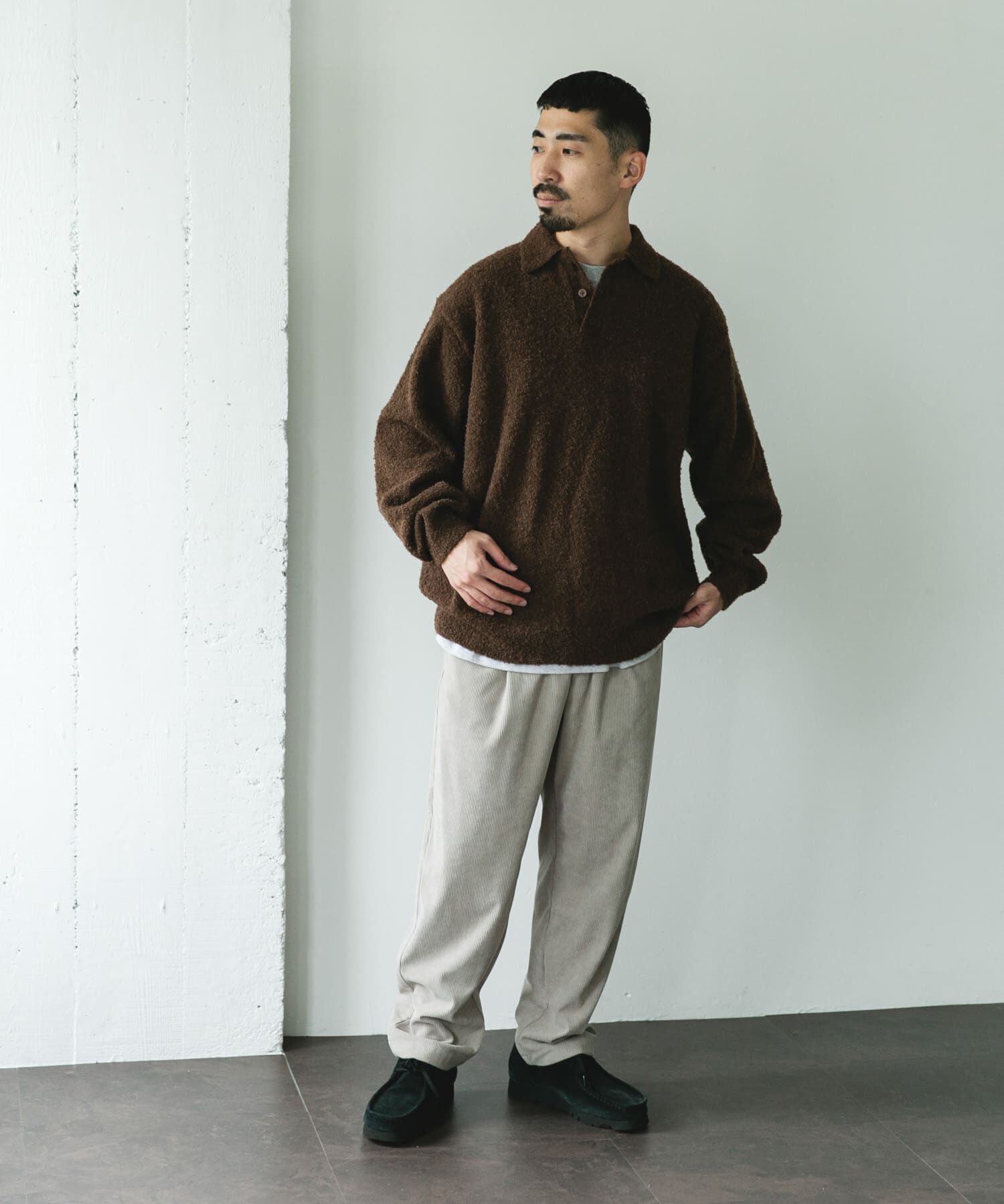 URBAN RESEARCH DOORS「ブークレ ニットポロシャツ」|ニット・セーター|