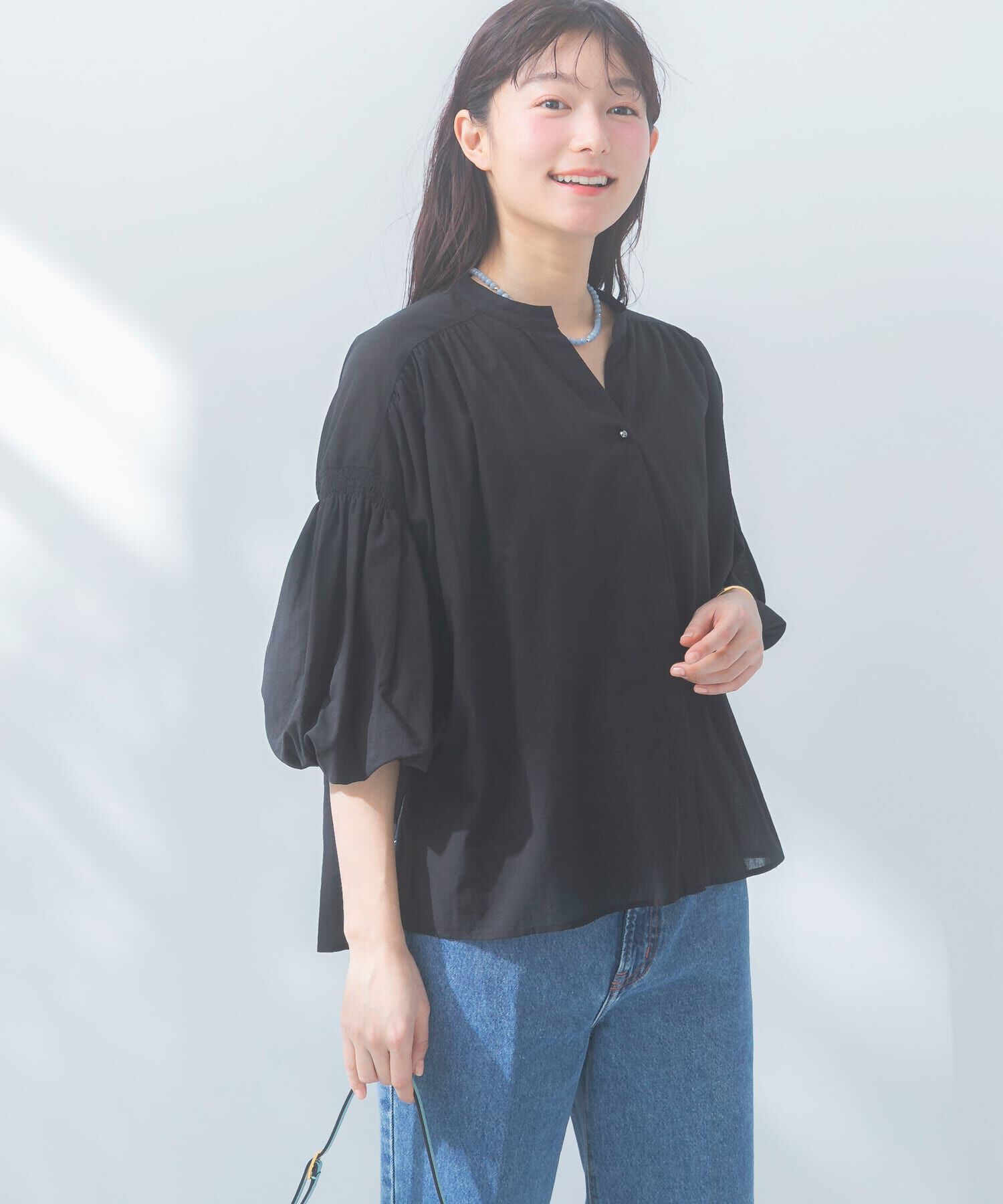 URBAN RESEARCH ROSSO「『WEB限定』コットンボイルバルーンスリーブブラウス」|シャツ・ブラウス|