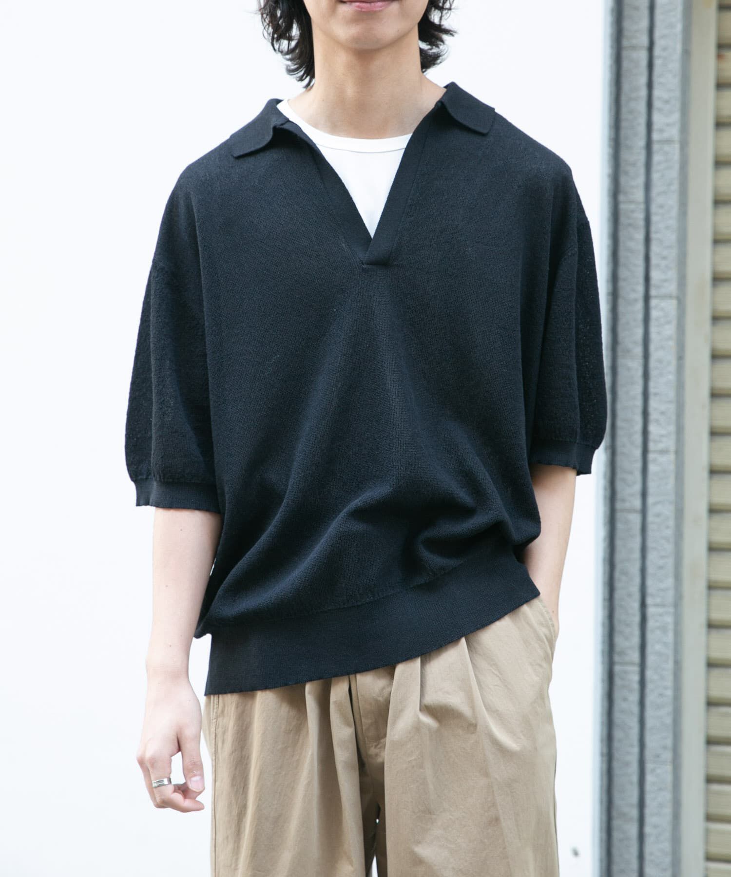 URBAN RESEARCH DOORS「FORK&SPOON　リネンブレンドスキッパーニット」|ニット・セーター|