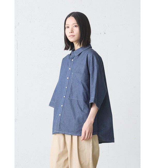 MidiUmi「MidiUmi ビッグポケットデニムシャツ」|シャツ・ブラウス|