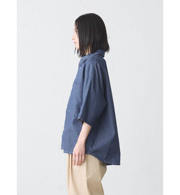 MidiUmi「MidiUmi ビッグポケットデニムシャツ」|シャツ・ブラウス|