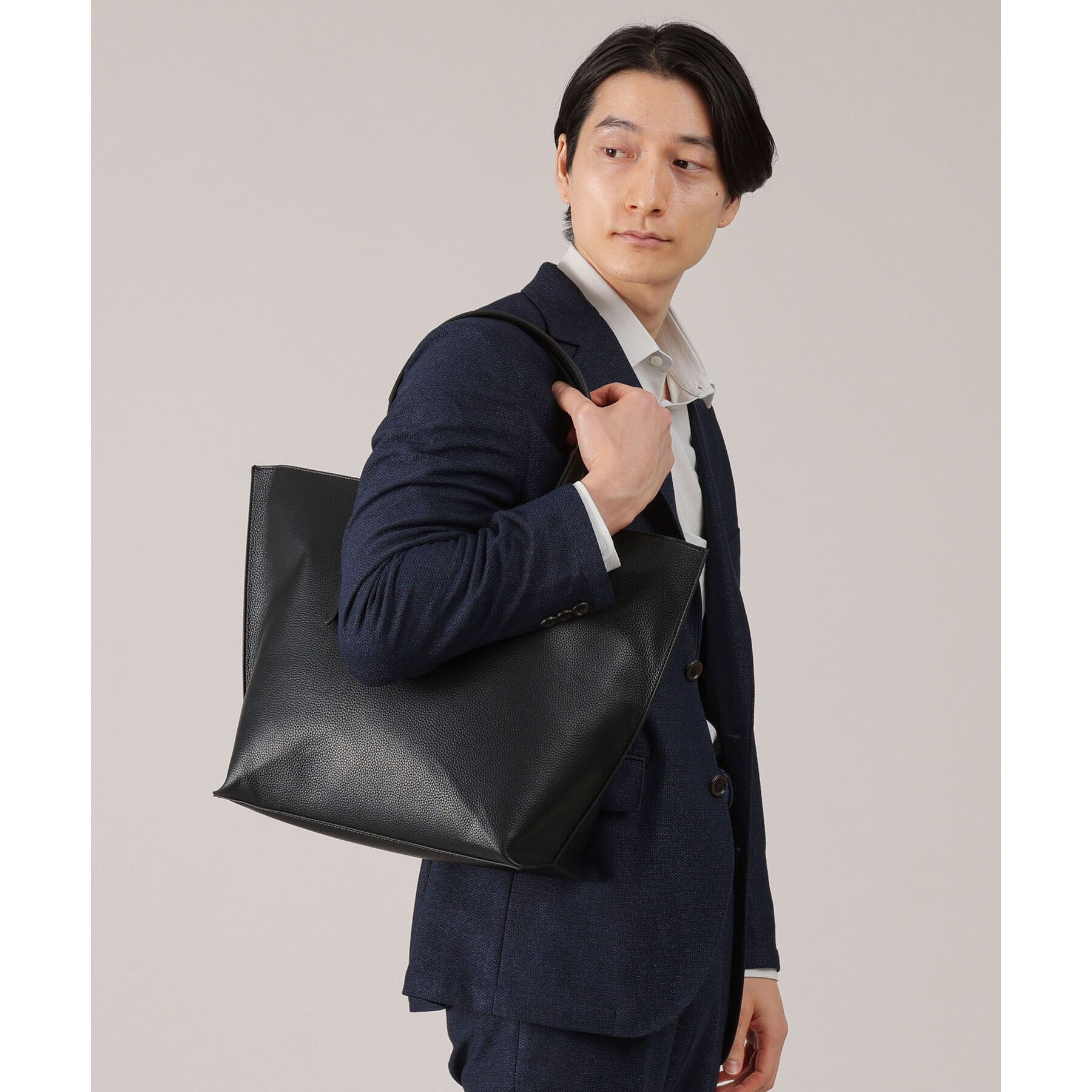TAKEO KIKUCHI「レザーハンドル シュリンクPU トート」|トートバッグ|
