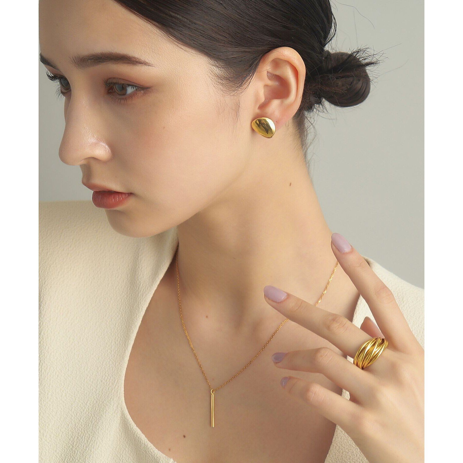 COCOSHNIK ONKITSCH「シルバー オーバルバーネックレス GP」|ネックレス|