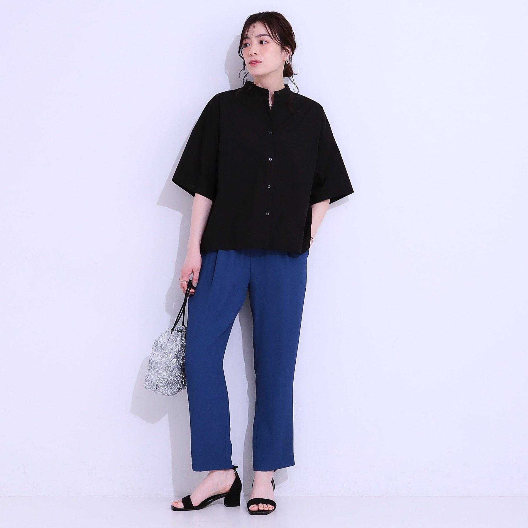 SHOO･LA･RUE「【洗える/5分袖】インせず着られるショートシャツ」|シャツ・ブラウス|