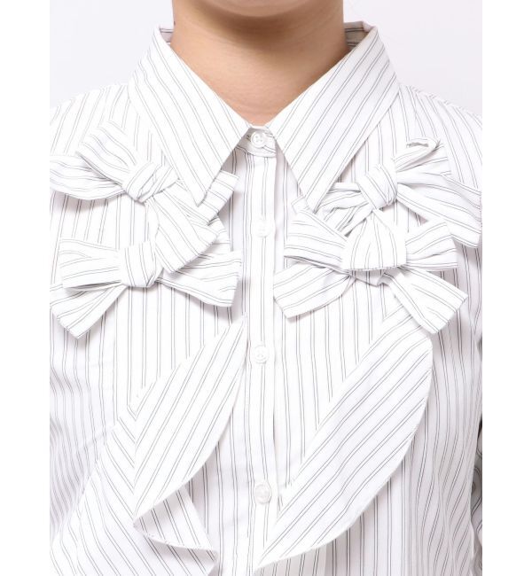 dazzlin「リボンディティールイレヘムシャツワンピース」|ワンピース|