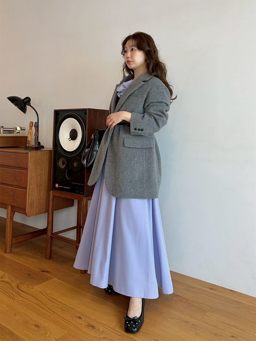 LILY BROWN「【新色追加】フリルカラーニットコンビワンピース」|ワンピース|