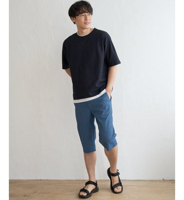 ikka「【吸水速乾】ドライ鹿の子5分袖レイヤードTシャツ」|Tシャツ・カットソー|