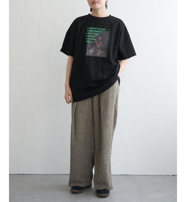 VENCE share style「フラワープリントオーバーサイズTシャツ」|Tシャツ・カットソー|