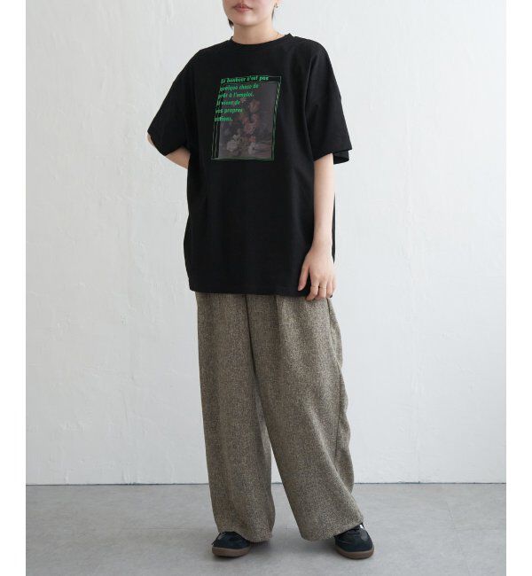 VENCE share style「フラワープリントオーバーサイズTシャツ」|Tシャツ・カットソー|