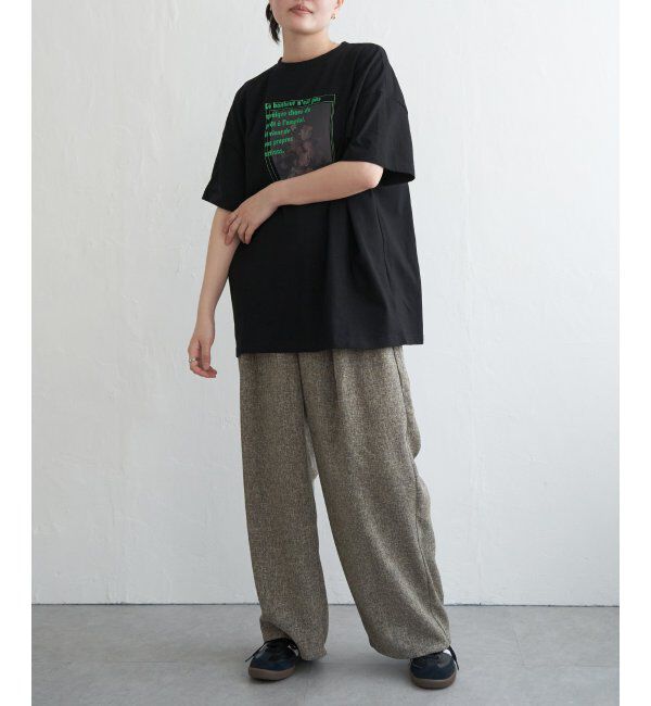 VENCE share style「フラワープリントオーバーサイズTシャツ」|Tシャツ・カットソー|