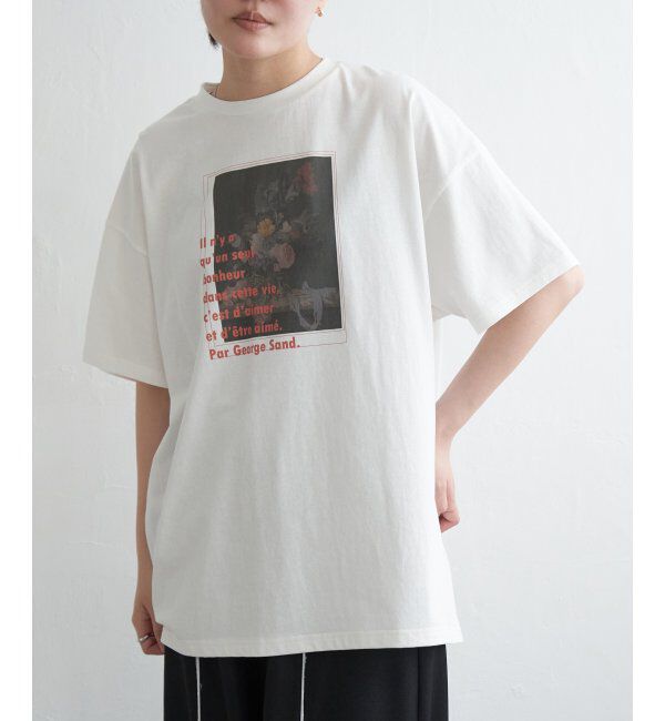 VENCE share style「フラワープリントオーバーサイズTシャツ」|Tシャツ・カットソー|
