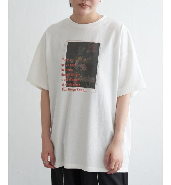 VENCE share style「フラワープリントオーバーサイズTシャツ」|Tシャツ・カットソー|