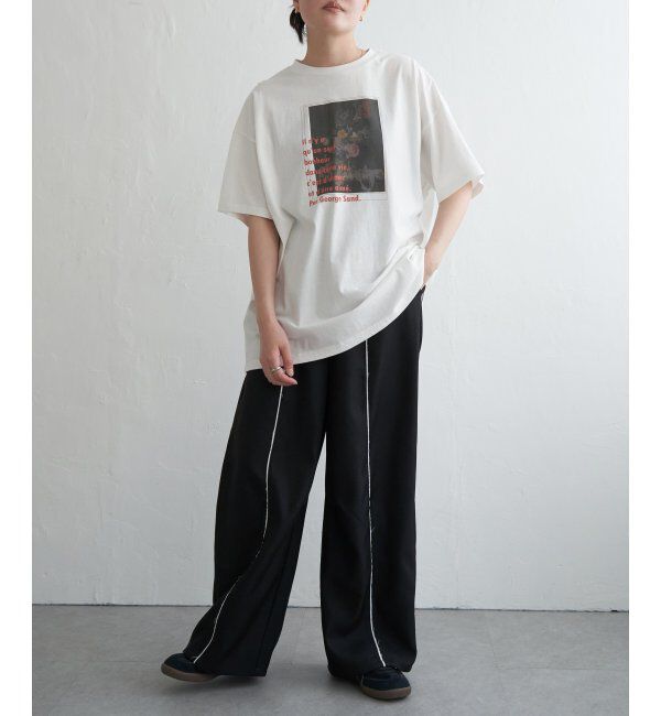 VENCE share style「フラワープリントオーバーサイズTシャツ」|Tシャツ・カットソー|