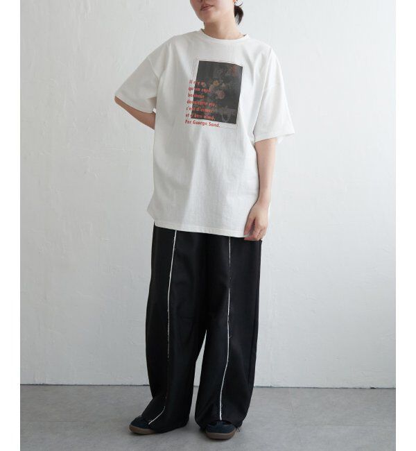 VENCE share style「フラワープリントオーバーサイズTシャツ」|Tシャツ・カットソー|