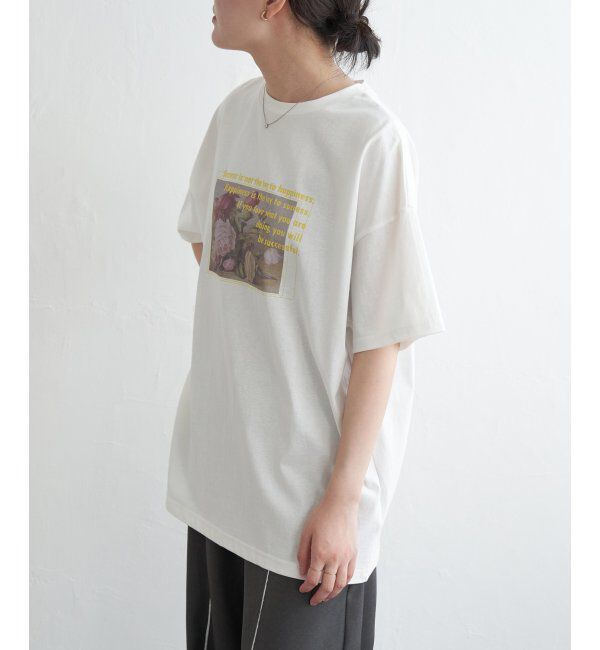 VENCE share style「フラワープリントオーバーサイズTシャツ」|Tシャツ・カットソー|