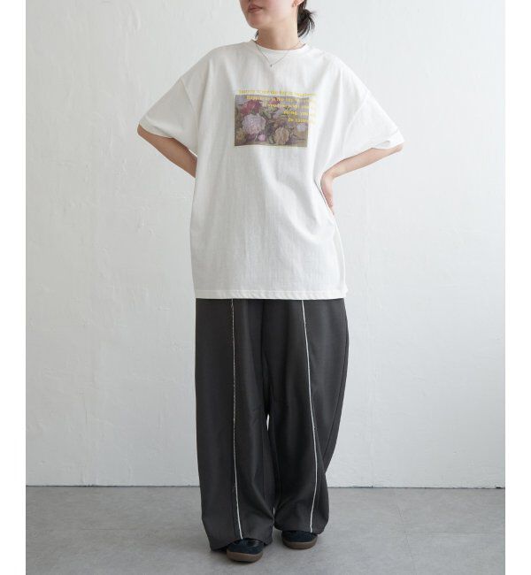 VENCE share style「フラワープリントオーバーサイズTシャツ」|Tシャツ・カットソー|