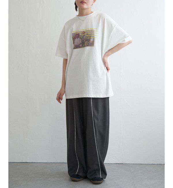 VENCE share style「フラワープリントオーバーサイズTシャツ」|Tシャツ・カットソー|