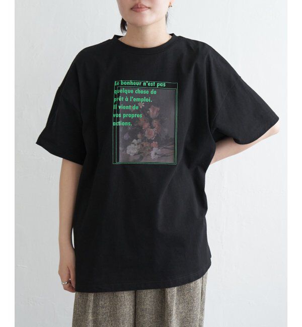 VENCE share style「フラワープリントオーバーサイズTシャツ」|Tシャツ・カットソー|