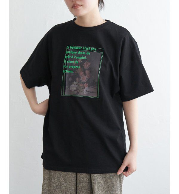 VENCE share style「フラワープリントオーバーサイズTシャツ」|Tシャツ・カットソー|