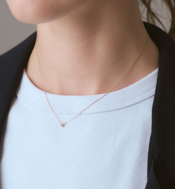 agete「《WEB限定》K10ダイヤモンドネックレス（0.03ct／ピンクゴールド）」|ネックレス|