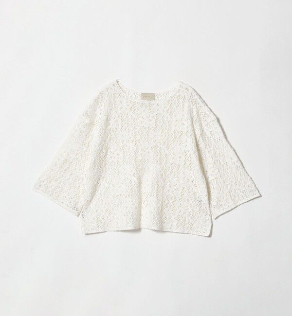 UNITED ARROWS「スパンコール エンブロイダリー プルオーバー ニット ‐ウォッシャブル‐」|ニット・セーター|OFF WHITE