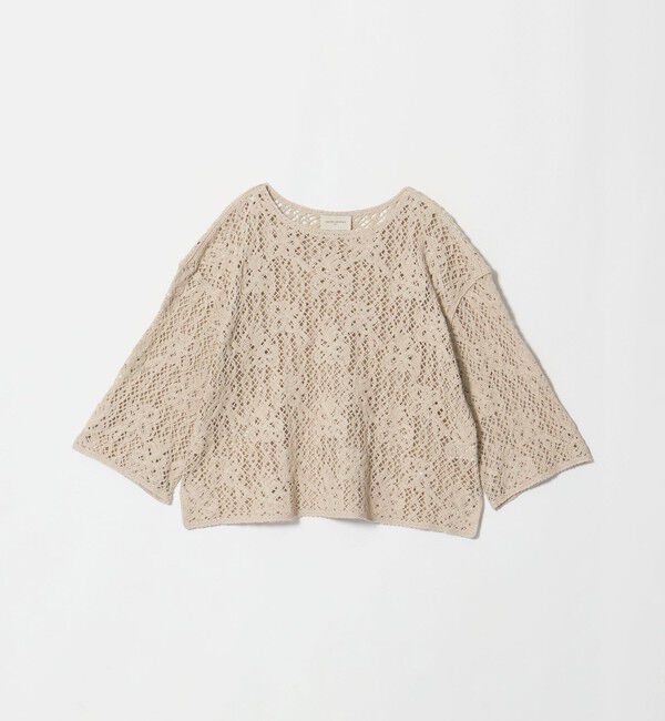UNITED ARROWS「スパンコール エンブロイダリー プルオーバー ニット ‐ウォッシャブル‐」|ニット・セーター|BEIGE