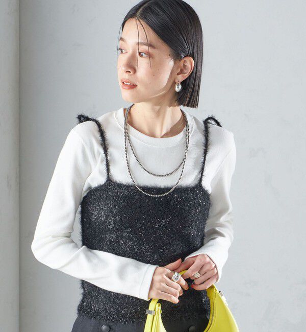 SHIPS for women「〈手洗い可能〉グリッター ラメ ビスチェ 24SS ◇」|ベスト・ジレ|
