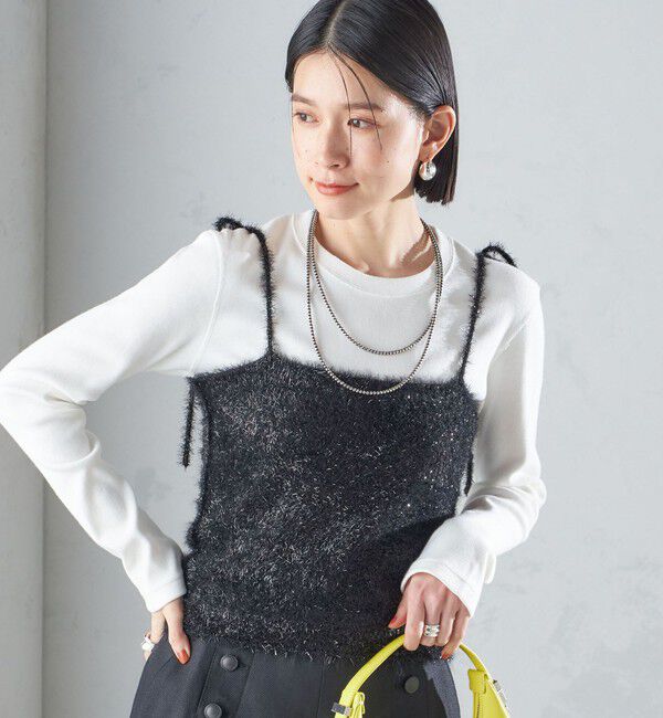 SHIPS for women「〈手洗い可能〉グリッター ラメ ビスチェ 24SS ◇」|ベスト・ジレ|