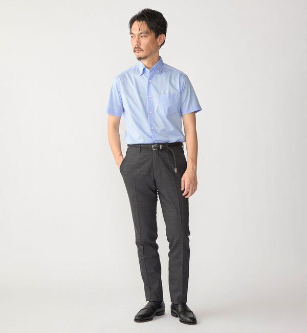 SHIPS「SHIPS:〈FUNCTION〉Albini &times; RENU(R)半袖 ジャージー ストライプ シャツ」|シャツ・ブラウス|