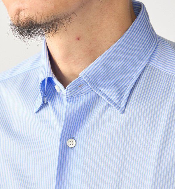 SHIPS「SHIPS:〈FUNCTION〉Albini &times; RENU(R)半袖 ジャージー ストライプ シャツ」|シャツ・ブラウス|