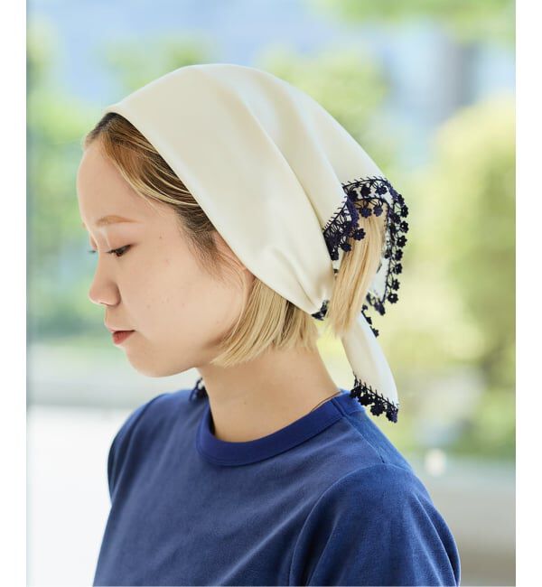 IENA LA BOUCLE「sera studio  セーラスタジオ CARRE 60 WITH OYA EMBROIDERY」|バンダナ・スカーフ|