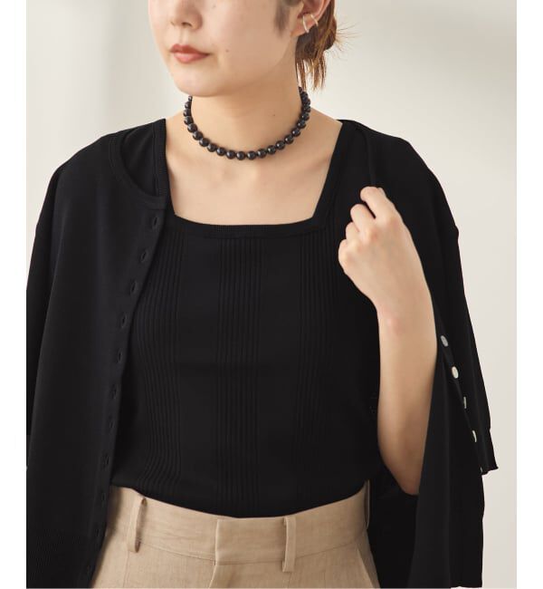 journal standard L'essage「《接触冷感/手洗い可》クールタッチ2WAYニットタンクトップ」|タンクトップ|ブラック