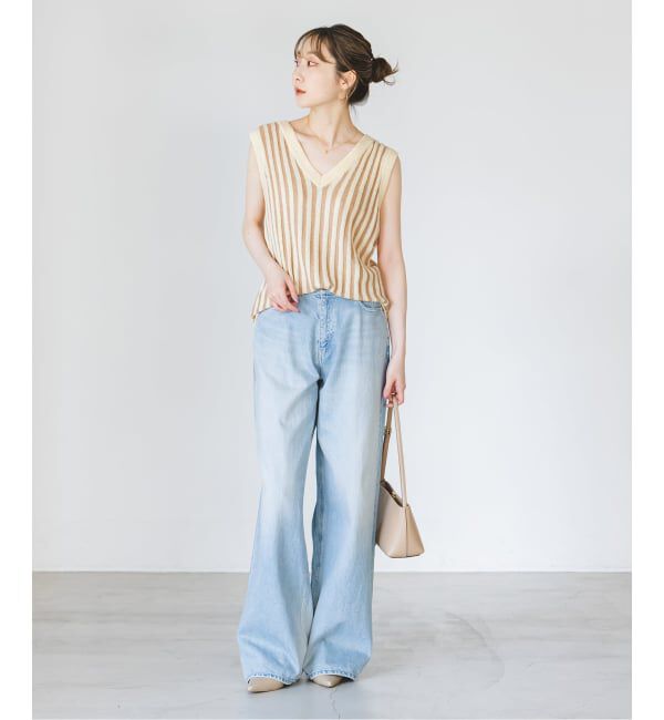 NOBLE「《NOBLE別注カラー》PROVOKE/プロヴォーク loopyarn stripe vest」|ベスト・ジレ|