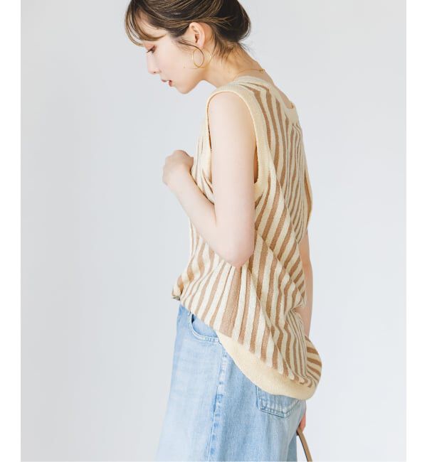 NOBLE「《NOBLE別注カラー》PROVOKE/プロヴォーク loopyarn stripe vest」|ベスト・ジレ|