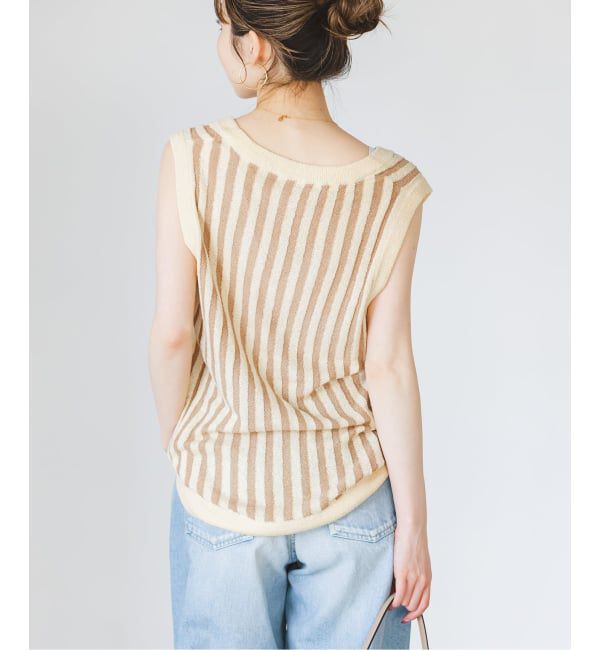 NOBLE「《NOBLE別注カラー》PROVOKE/プロヴォーク loopyarn stripe vest」|ベスト・ジレ|