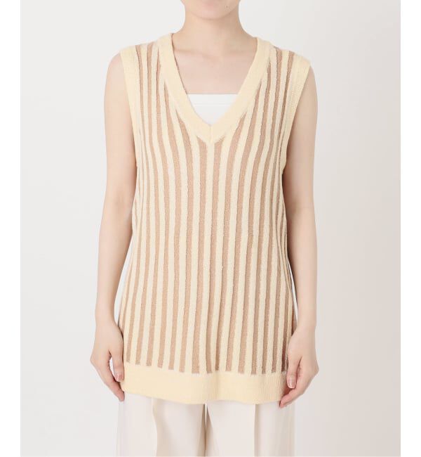 NOBLE「《NOBLE別注カラー》PROVOKE/プロヴォーク loopyarn stripe vest」|ベスト・ジレ|