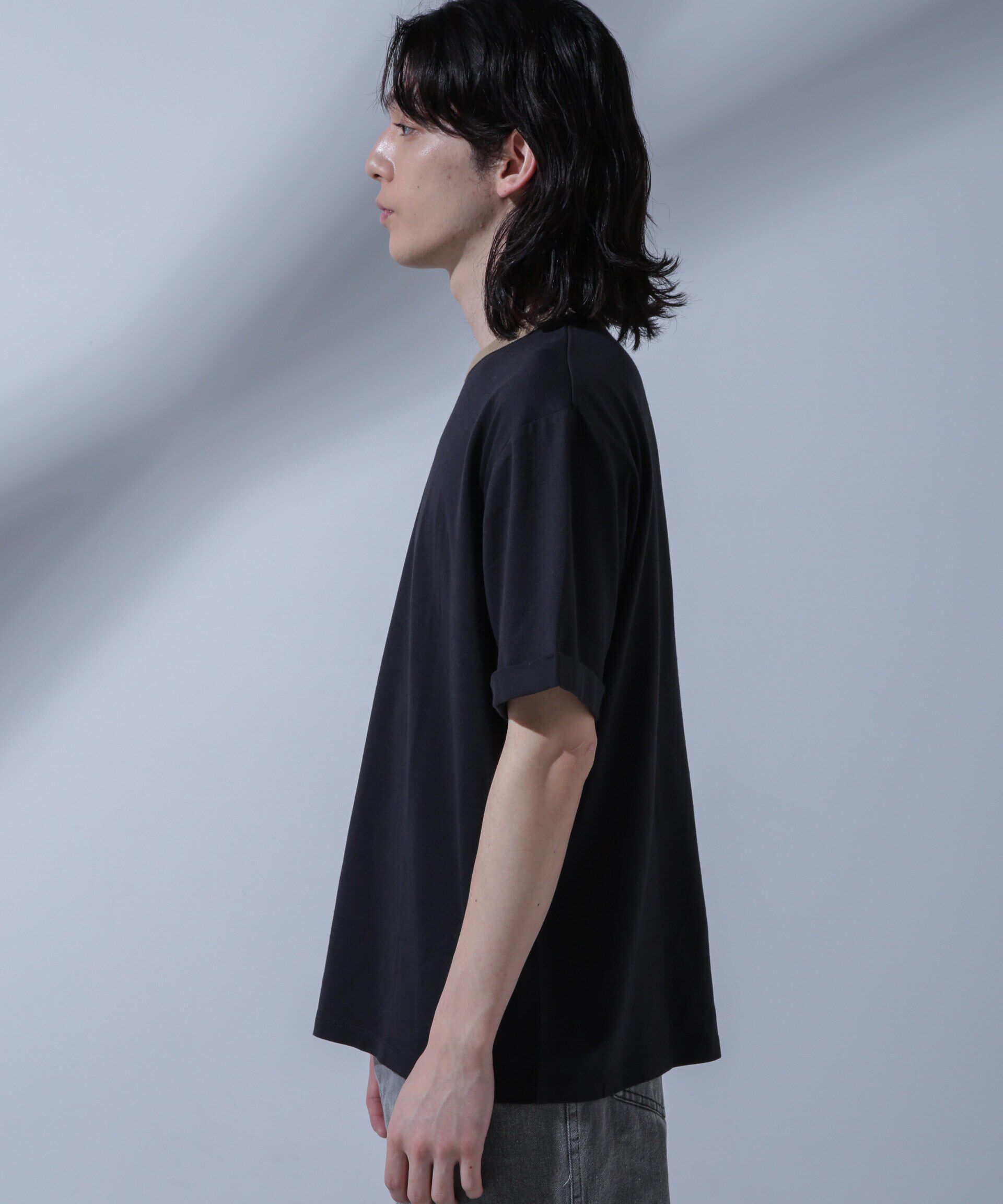 nano･universe「Anti Soaked 汗染み防止 リンガーネックTシャツ」|Tシャツ・カットソー|