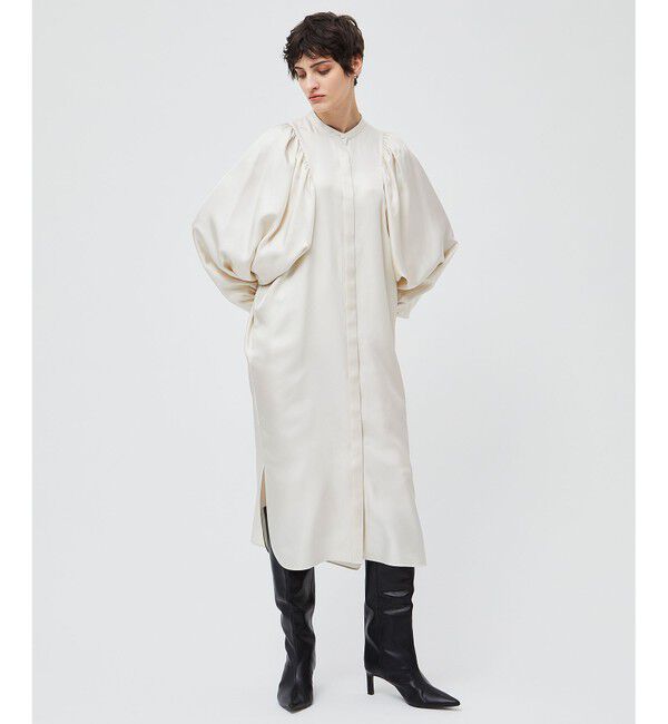 BEIGE,「【洗える】LISERONS / シルクパフワンピース」|ワンピース|