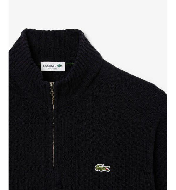 LACOSTE「ハイネックハーフジップ ウールニットセーター」|ニット・セーター|