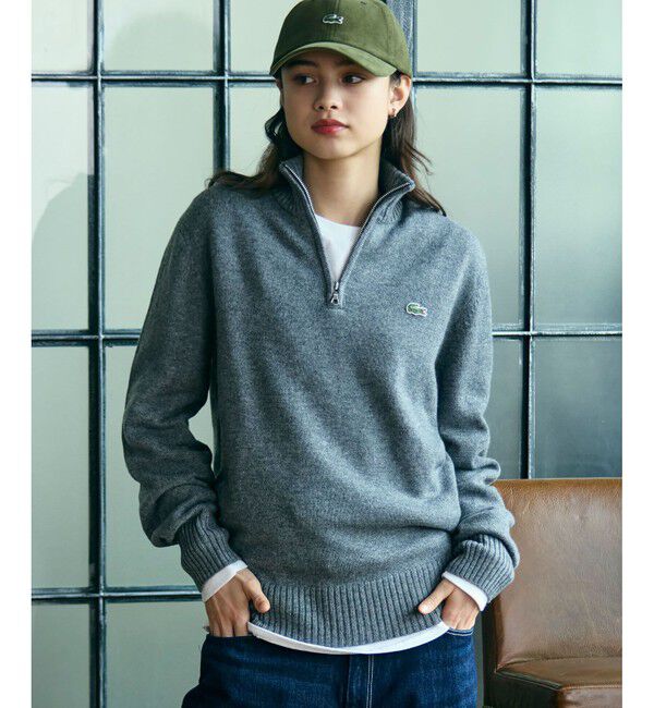 LACOSTE「ハイネックハーフジップ ウールニットセーター」|ニット・セーター|