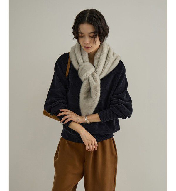 SALON adam et rope'「フェイクミンクファースカーフ」|バンダナ・スカーフ|