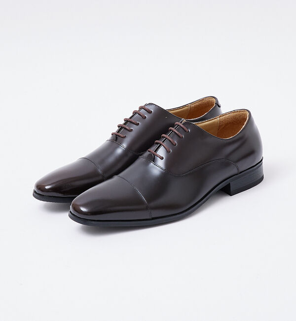 ABAHOUSE「【WEB限定】内羽根 ストレートチップ レザー シューズ」|ビジネス・ドレスシューズ|ワイン